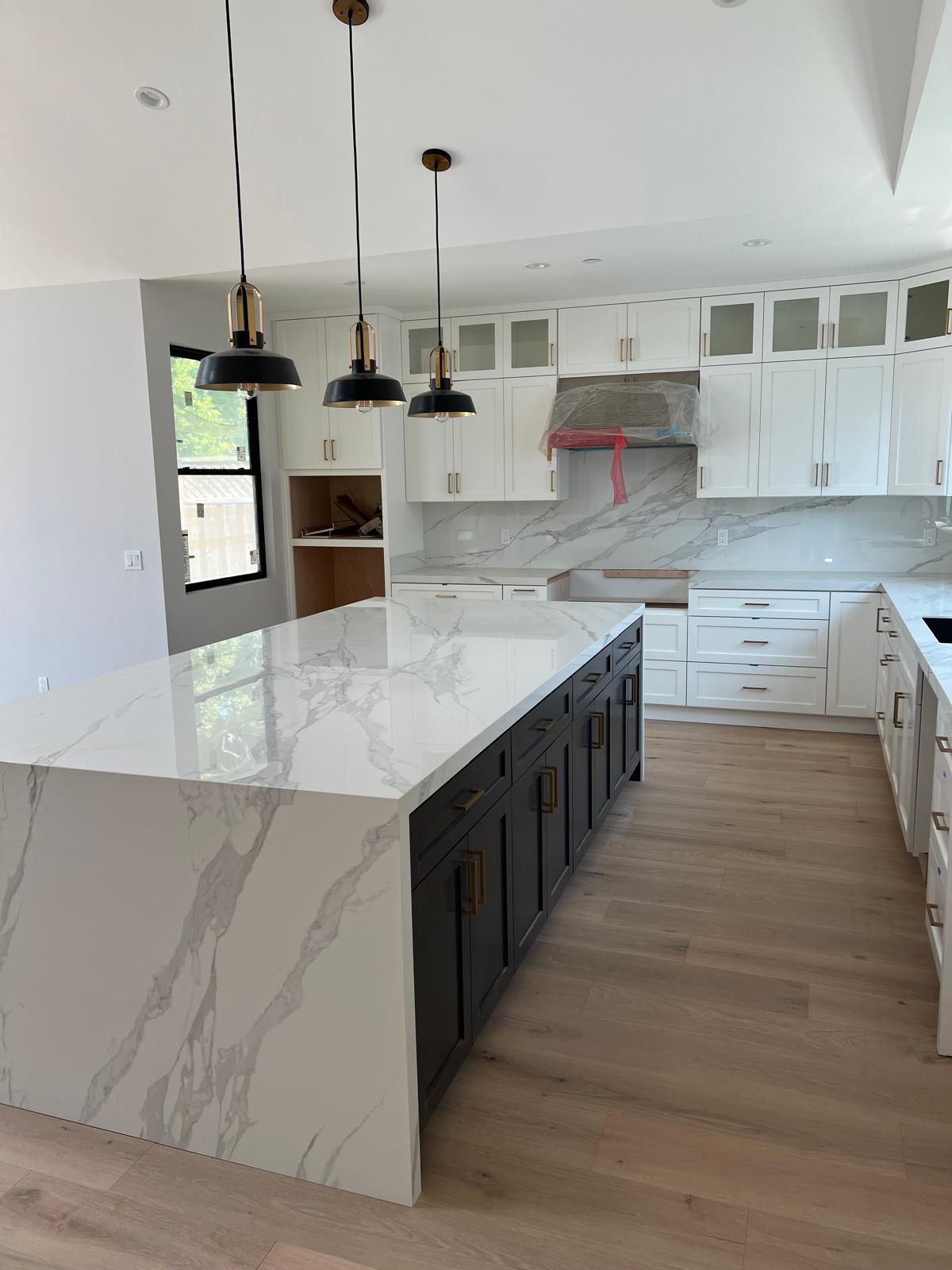 Modern kitchen with large island and contemporary design